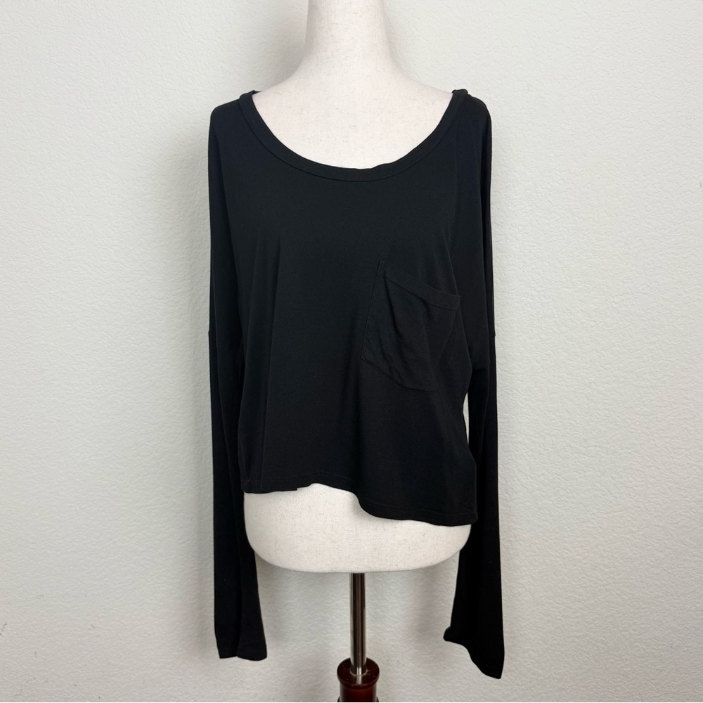 Groceries Apparel Long Sleeve Hemp‎ Black Top